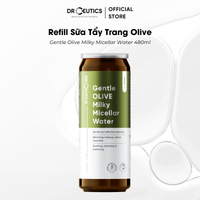 DrCeutics Refill Sữa Tẩy Trang Olive - Gentle OLIVE Milky Micellar Water Dành Cho Mọi Loại Da, Da nhạy cảm 480g
